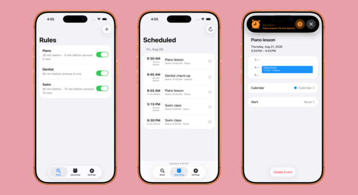 Indie App Spotlight: ‘KeyAlarm’ turns your most important calendar events into alarm clocks